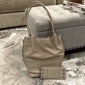 Hammitt Medium Oliver and Matching Wallet in Cozy Grey